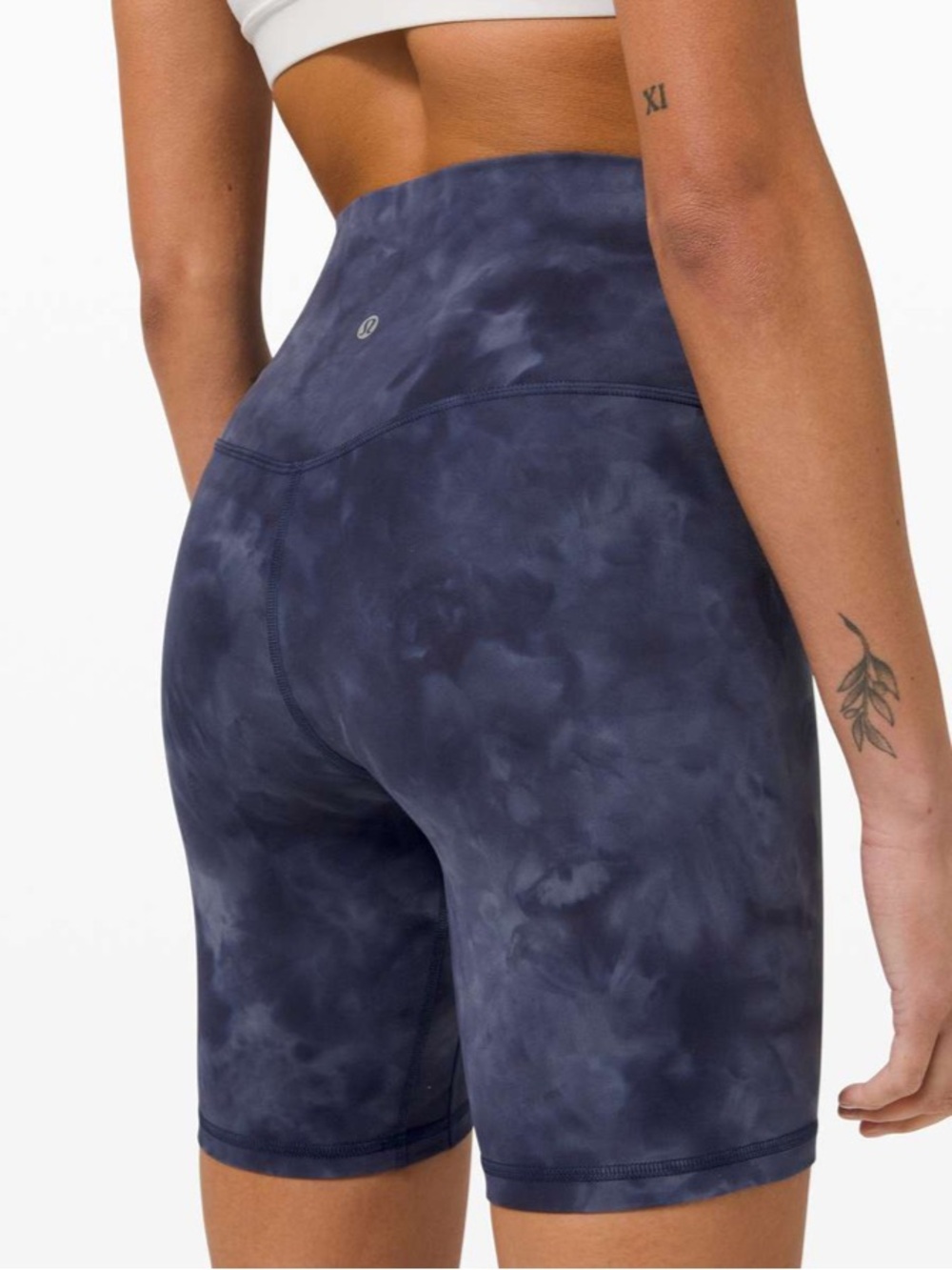 lululemon athletica Navy Tie-Dye High-Rise Bike Shorts